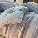 Luxurious Faux Rabbit Fur Milk Velvet Dual-Sided Cosy Bed Sheet Set