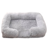 Long Plush - Square Surround Support Deep Sleep Dog Bed