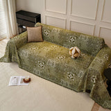 Moroccan Pattern Reversible Chenille Cat-Scratch Resistant Throw Sofa Cover