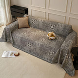 Moroccan Pattern Reversible Chenille Cat-Scratch Resistant Throw Sofa Cover