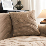 Warm Plush Curved Jacquard Non-Slip Furniture Protector Sofa Cover