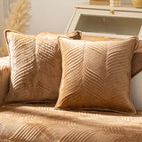 Leaf Patterned Plush Warm Non-Slip Sofa Cover
