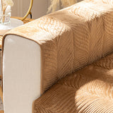 Leaf Patterned Plush Warm Non-Slip Sofa Cover