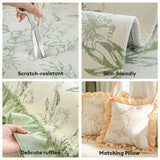 Chenille Floral Ruffle Design Anti-Slip Sofa Cover