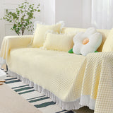 Elegant Breathable Cooling Ice Silk Stylish Frilled Edges Sofa Cover