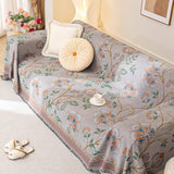 Vintage Botanical Floral Chenille Jacquard Sofa Protector Throw Sofa Cover