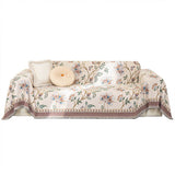 Vintage Botanical Floral Chenille Jacquard Sofa Protector Throw Sofa Cover