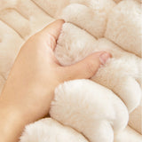 Fluffy Plush Striped Furniture Protector Sofa Cover