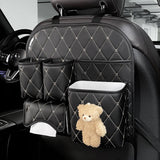Diamond Pattern Waterproof and Scratch-Resistant Car Seat Back Storage Bag