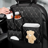 Diamond Pattern Waterproof and Scratch-Resistant Car Seat Back Storage Bag
