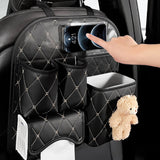 Diamond Pattern Waterproof and Scratch-Resistant Car Seat Back Storage Bag