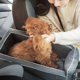 Portable Suede Lookout Console Pet Car Seat
