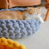Chunky Handwoven Cosy Breathable Round Cat Nest Bed