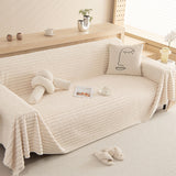 Striped Faux Rabbit Fur Multi Functional One Piece Sofa Cover