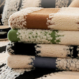 Striped Plush Chenille Thickened Cushion Protector Non-Slip Sofa Cover