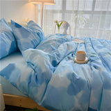 Watercolour Heart Gradient Cotton Duvet Cover Bed Sheet Set