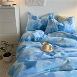 Watercolour Heart Gradient Cotton Duvet Cover Bed Sheet Set