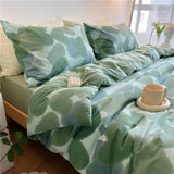 Watercolour Heart Gradient Cotton Duvet Cover Bed Sheet Set