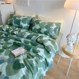 Watercolour Heart Gradient Cotton Duvet Cover Bed Sheet Set