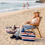 Handcrafted Stripe Calming Pet Bed - Timeless Nest