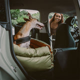 Large Deluxe Faux Leather Dog Car Seat Booster Bed - Urban Voyager