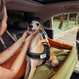 Large Deluxe Faux Leather Dog Car Seat Booster Bed - Urban Voyager