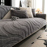 Warm Plush Curved Jacquard Non-Slip Furniture Protector Sofa Cover
