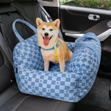 Vintage Heart Chequerboard Dog Car Seat Bed