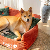 Vintage Style Chenille Fabric Dog & Cat Sofa Bed