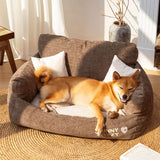 Vintage Style Chenille Fabric Dog & Cat Sofa Bed