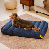 Large Washable Creamy Cosy Flat Dog Beds - Cheesecake